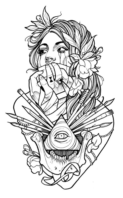 tattoo art coloring pages - photo #7