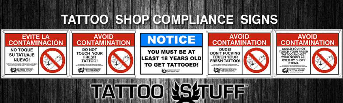 Tattoo Shop Compliance Signs!